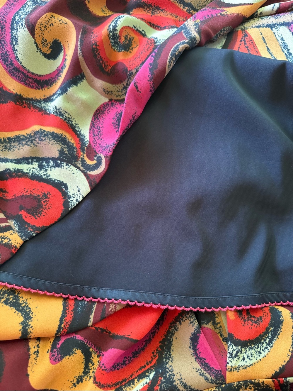 Anthropologie Maeve Bold 70s Flavia Swirl Print 3/4 SIeeve Mini Shift Dress - S - Picture 8 of 8